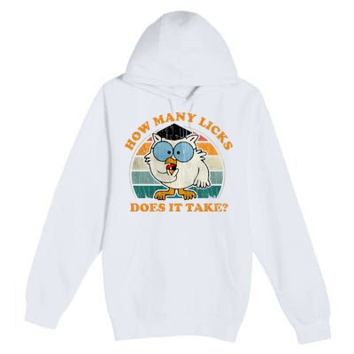 I Know How Many Licks It Takes Funny Owl Distressed Vintage Style Premium Pullover Hoodie