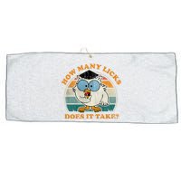 I Know How Many Licks It Takes Funny Owl Distressed Vintage Style Large Microfiber Waffle Golf Towel