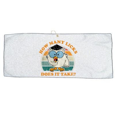 I Know How Many Licks It Takes Funny Owl Distressed Vintage Style Large Microfiber Waffle Golf Towel