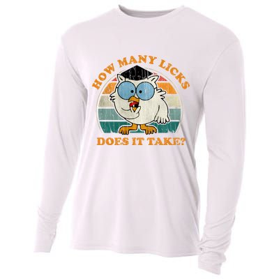 I Know How Many Licks It Takes Funny Owl Distressed Vintage Style Cooling Performance Long Sleeve Crew