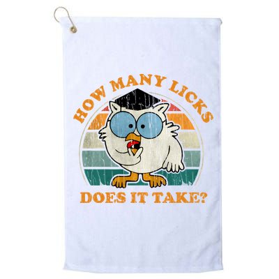I Know How Many Licks It Takes Funny Owl Distressed Vintage Style Golf Towel