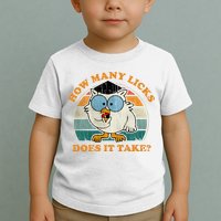 I Know How Many Licks It Takes Funny Owl Distressed Vintage Style Toddler T-Shirt