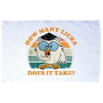 I Know How Many Licks It Takes Funny Owl Distressed Vintage Style Microfiber Hand Towel