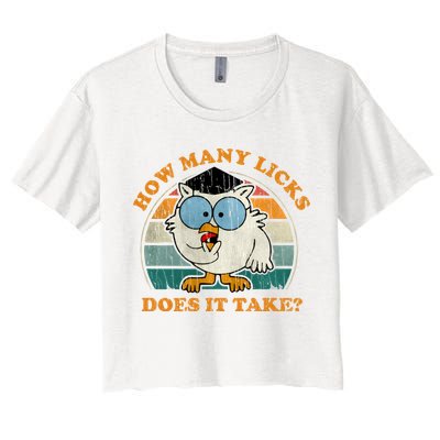 I Know How Many Licks It Takes Funny Owl Distressed Vintage Style Crop Top