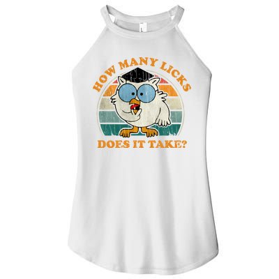 I Know How Many Licks It Takes Funny Owl Distressed Vintage Style Women's Perfect Tri Rocker Tank