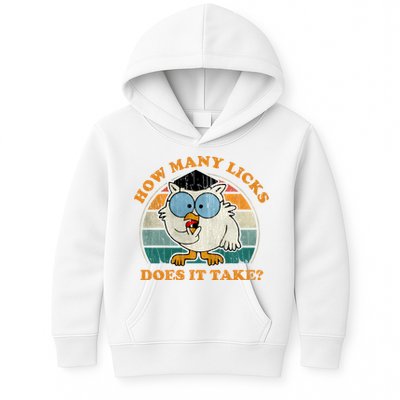 I Know How Many Licks It Takes Funny Owl Distressed Vintage Style Kids Hoodie