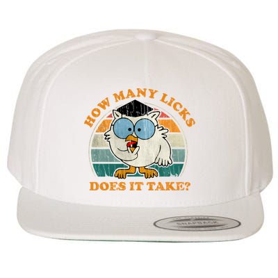 I Know How Many Licks It Takes Funny Owl Distressed Vintage Style Wool Snapback Cap
