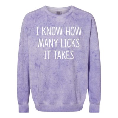 I Know How Many Licks It Takes Colorblast Crewneck Sweatshirt