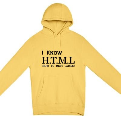 I Know HTML How To Meet Ladies Premium Pullover Hoodie