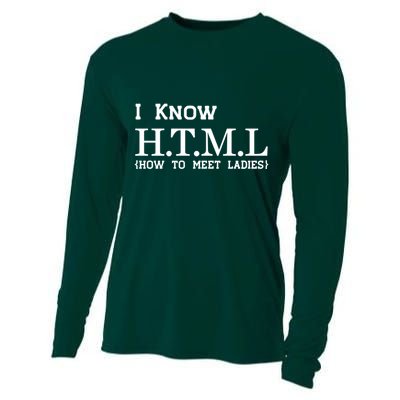 I Know HTML How To Meet Ladies Cooling Performance Long Sleeve Crew