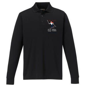 I Know I Ski Like An Old Try To Keep Up Funny Grandpa Great Gift Performance Long Sleeve Polo