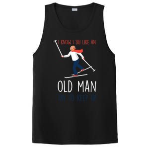 I Know I Ski Like An Old Try To Keep Up Funny Grandpa Great Gift PosiCharge Competitor Tank