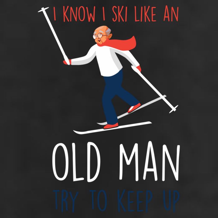 I Know I Ski Like An Old Try To Keep Up Funny Grandpa Great Gift Golf Towel
