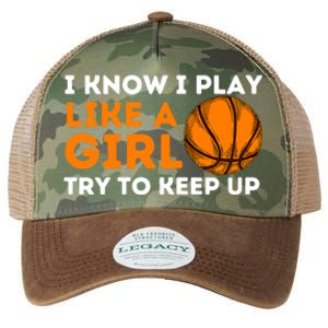 I Know I Play Like A Girl Try To Keep Up - Basketball Girl Legacy Tie Dye Trucker Hat