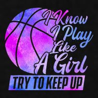 I Know I Play Like A Girl Basketball Player Game Day Ladies PosiCharge Tri-Blend Wicking Tank