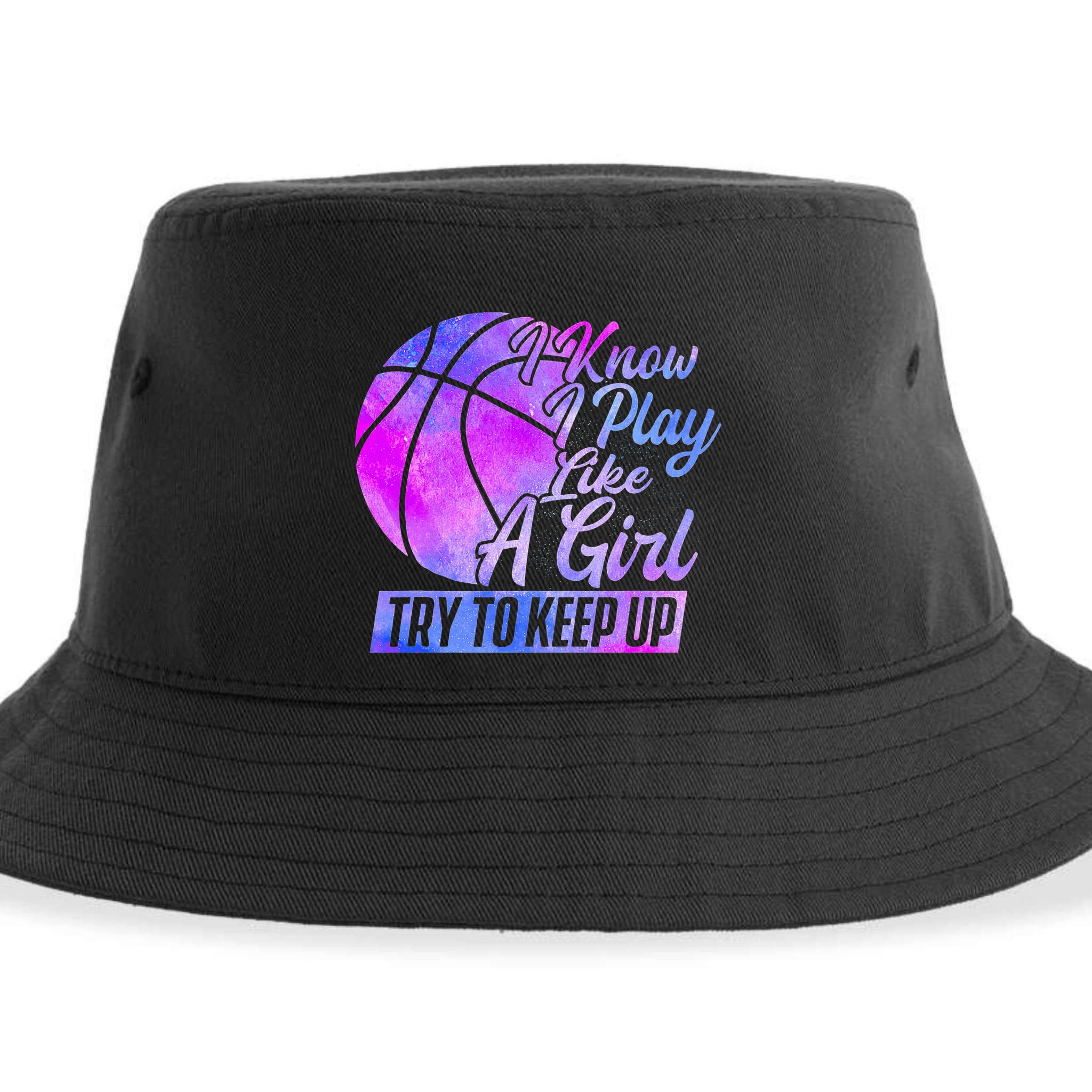 I Know I Play Like A Girl Basketball Player Game Day Sustainable Bucket Hat