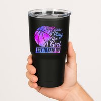 I Know I Play Like A Girl Basketball Player Game Day Tumbler