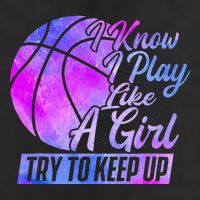 I Know I Play Like A Girl Basketball Player Game Day 25L Jumbo Tote