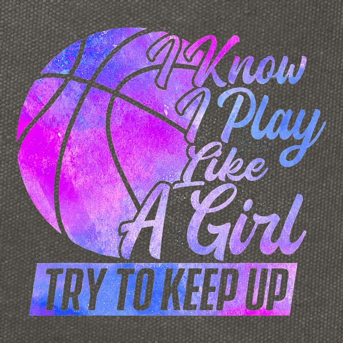I Know I Play Like A Girl Basketball Player Game Day Cotton Canvas Backpack