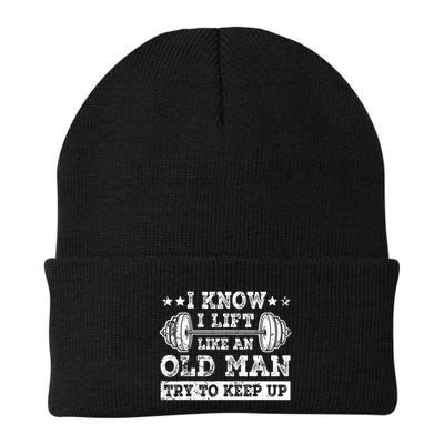 I Know I Lift Like An Old Man Try To Keep Up Weightlifting Beanie