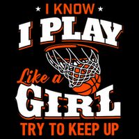 I Know I Play Like A Girl Basketball Girl Bucket Hat