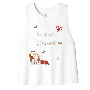 I Know IM On The Naughty List Again Santa Candy Xmas Holly Cute Gift Women's Racerback Cropped Tank