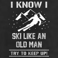 I Know I Ski Like An Old Try To Keep Up Meme Saying Gift Great Gift 7 Panel Mesh Trucker Snapback Hat
