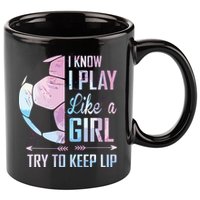 I Know I Play Like A Girl Soccer 11oz C Handle Ceramic Mug