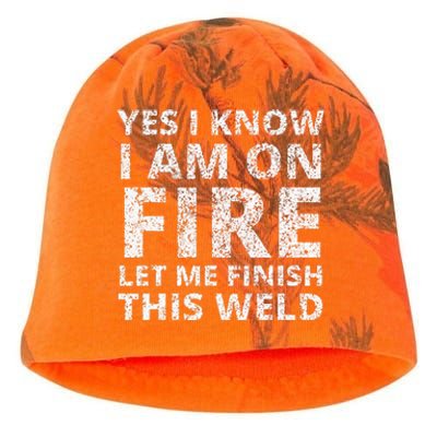 I know i am on fire Funny Welder Welding Gifts Kati - Camo Knit Beanie