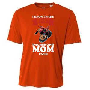 I Know I'm The Best Dachshund Mom Ever Wiener Cool Gift Cooling Performance Crew T-Shirt