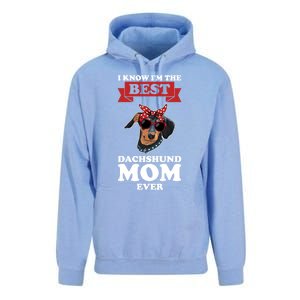 I Know I'm The Best Dachshund Mom Ever Wiener Cool Gift Unisex Surf Hoodie