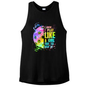 I Know I Play Like A Try To Keep Up Pickleball Dink Gift Ladies PosiCharge Tri-Blend Wicking Tank