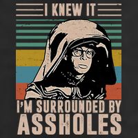 I Knew It I'm Surrounded By Assholes Retro 7 Panel Mesh Trucker Snapback Hat