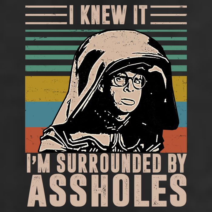 I Knew It I'm Surrounded By Assholes Retro 7 Panel Mesh Trucker Snapback Hat