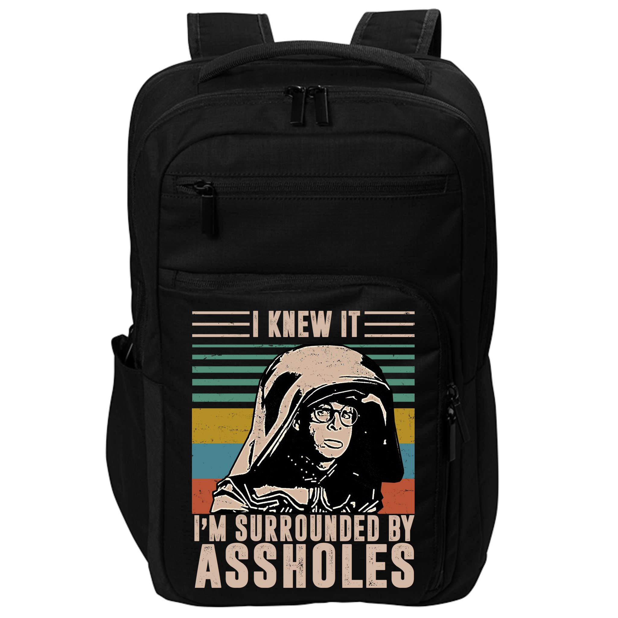 I Knew It I'm Surrounded By Assholes Retro Impact Tech Backpack