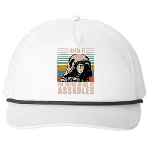 I Knew It I'm Surrounded By Assholes Retro Snapback Five-Panel Rope Hat