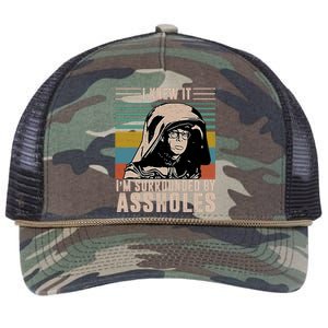 I Knew It I'm Surrounded By Assholes Retro Retro Rope Trucker Hat Cap