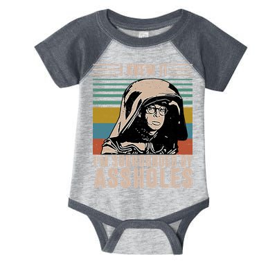 I Knew It I'm Surrounded By Assholes Retro Infant Baby Jersey Bodysuit