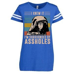 I Knew It I'm Surrounded By Assholes Retro Enza Ladies Jersey Football T-Shirt