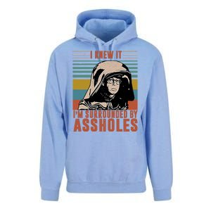 I Knew It I'm Surrounded By Assholes Retro Unisex Surf Hoodie