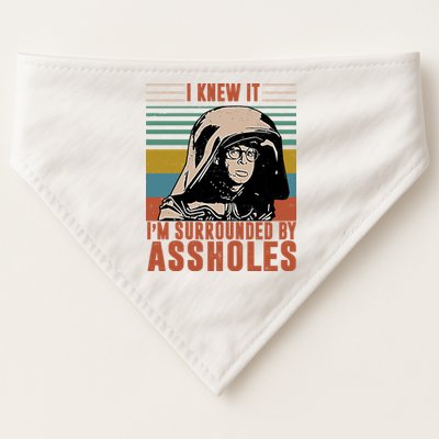 I Knew It I'm Surrounded By Assholes Retro USA-Made Doggie Bandana