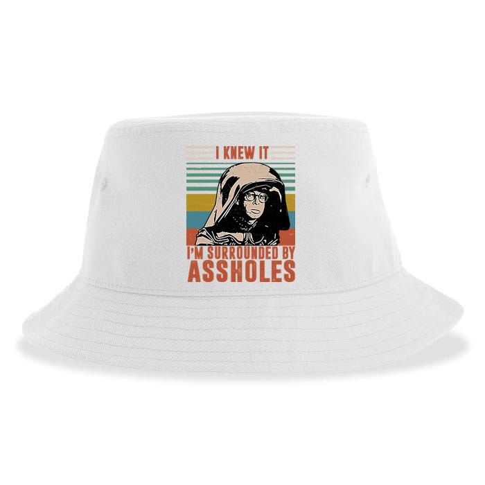 I Knew It I'm Surrounded By Assholes Retro Sustainable Bucket Hat