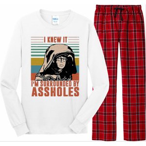 I Knew It I'm Surrounded By Assholes Retro Long Sleeve Pajama Set