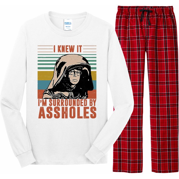 I Knew It I'm Surrounded By Assholes Retro Long Sleeve Pajama Set