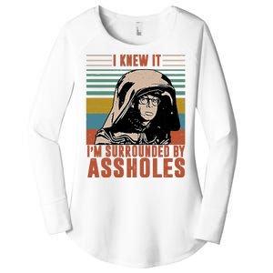 I Knew It I'm Surrounded By Assholes Retro Women's Perfect Tri Tunic Long Sleeve Shirt