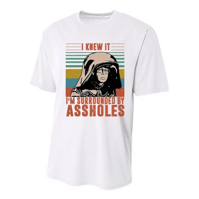 I Knew It I'm Surrounded By Assholes Retro Youth Performance Sprint T-Shirt