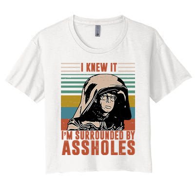 I Knew It I'm Surrounded By Assholes Retro Crop Top