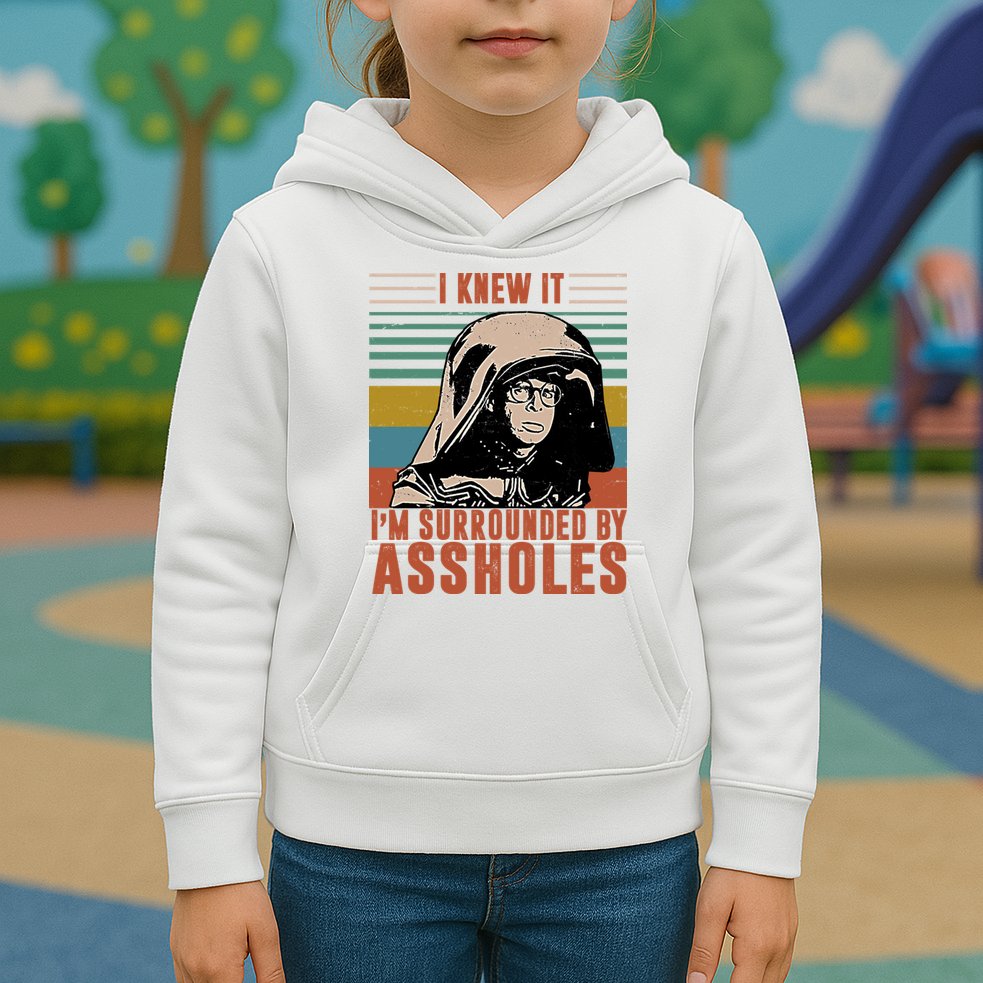 I Knew It I'm Surrounded By Assholes Retro Kids Hoodie