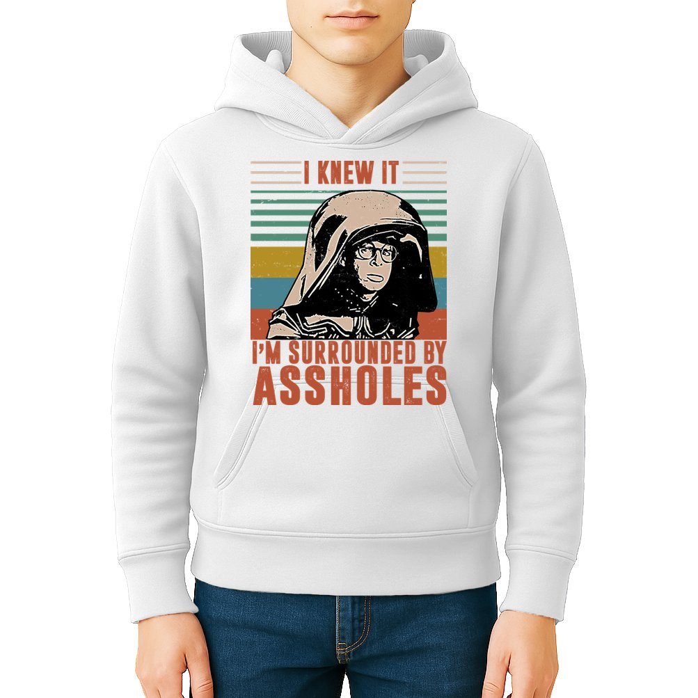 I Knew It I'm Surrounded By Assholes Retro Kids Hoodie
