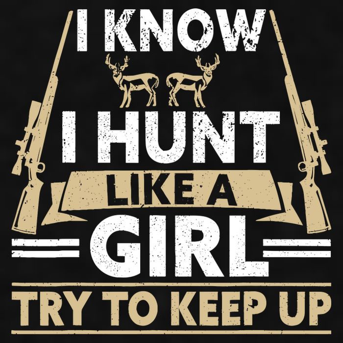 I Know I Hunt Like A Girl Try To Keep Up Funny Hunting Ladies PosiCharge Tri-Blend Wicking Tank